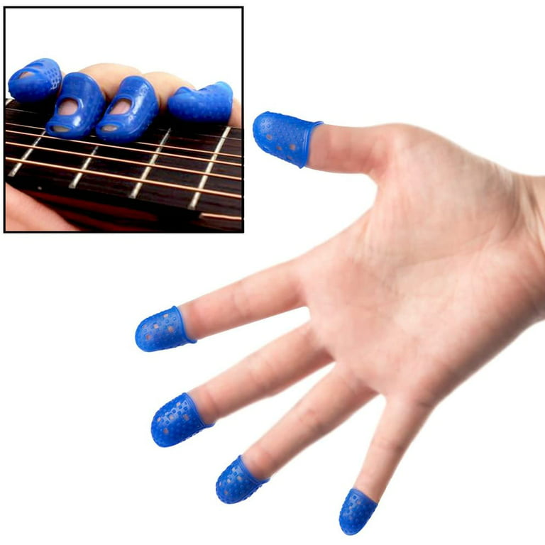 15Pcs Guitar Fingertip Protectors Silicone Finger Guards Random Color  (S/M/L, Each Size 5 Pcs)