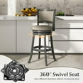 thumbnail image 5 of Gymax Swivel Bar Stools Set of 2 w/ Soft-padded Back & Seat Sturdy Wooden Frame, 5 of 9