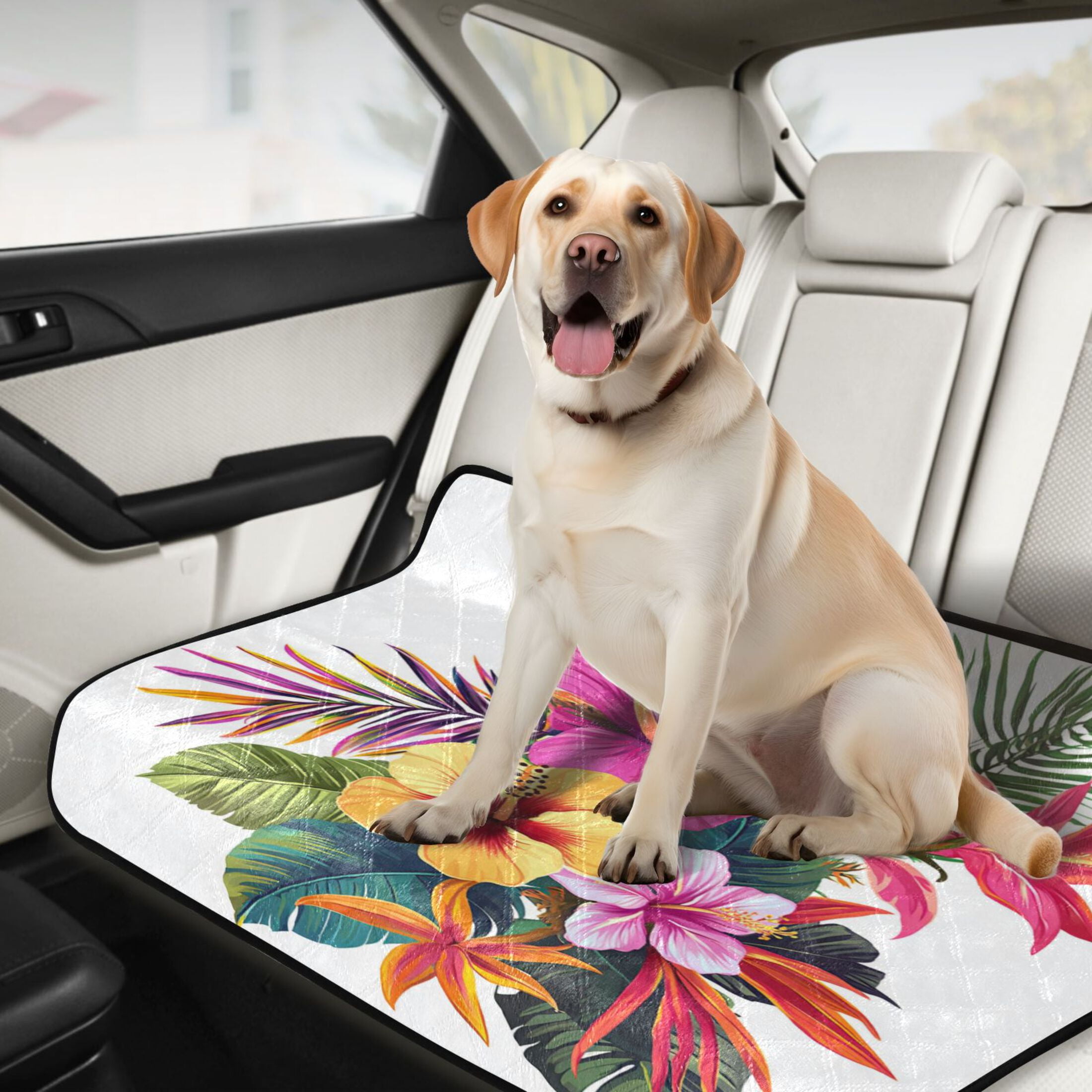 Washable Pet Pee Pads with Super Absorbent Reusable Training Pads for Dogs & Cats Tropical Flowers