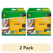 (2 pack) Duck Brand Heavy-Duty Rubber .5" x .31" x 10' Extra Large Gap Weatherstrip Seal Brown