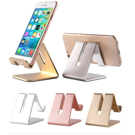 Display Iphon 4 Cell Phone Desk Stand Holder - ToBeoneer Aluminum Desktop Solid Portable Universal Desk Stand for All Mobile Smart Phone Tablet Display Huawei iPhone 7 6 Plus 5 Ipad 2 3 4 Ipad Mini Samsung (Gold) ()
