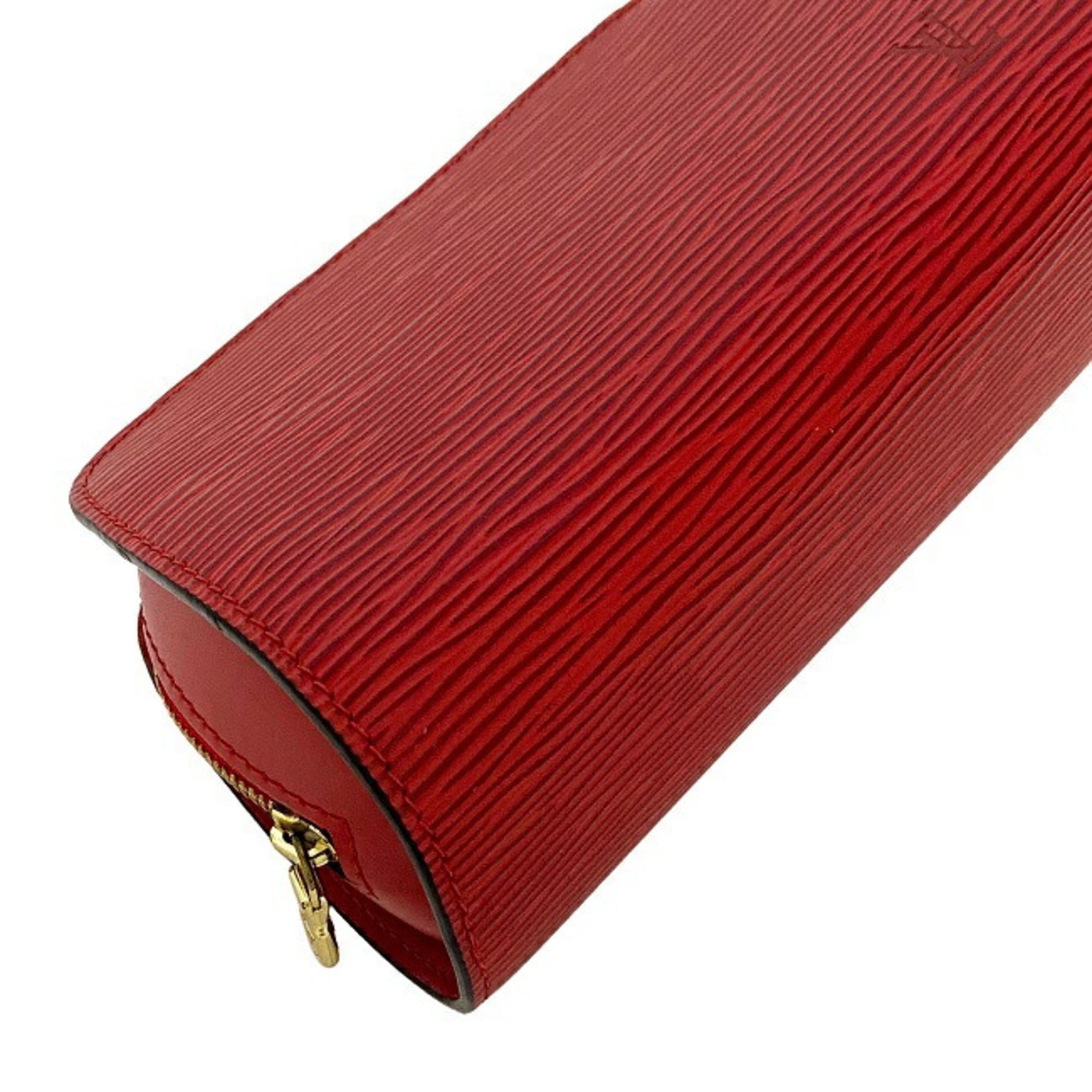 Authentic Louis Vuitton Epi Dauphine Cosmetic Pouch Red M48447 LV 4755G