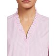 thumbnail image 4 of Blu White Blu Women's Patricia Ruffled Stripe Shirt, 4 of 5