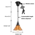 thumbnail image 2 of KAYYELAMP 1 Pcs Motion Sensor Ceiling Light Conversion Pendant E26 Base Connections Vintage Gold Shade Black Base 3.2ft Wire Conversion Kit for E26 Spot Lamp, 2 of 6