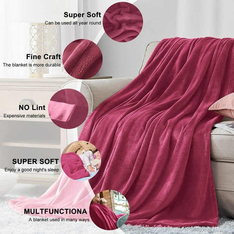 Astarin Throw Blanket King Size Wine Red Blankets Throws for