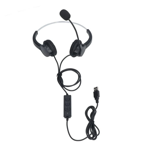 Auriculares de oficina con cable ajustable y estable para centro de llamadas con micrófono con reducción de ruido para computadora de oficina