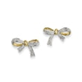 thumbnail image 2 of Finest Gold 14K Yellow Gold Diamond Bow Post Earrings, 2 of 4