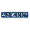 thumbnail image 1 of SignMission SSN-Rizzi De 537 4 x 18 in. A-16 Street Sign - USS Rizzi DE 537, 1 of 1