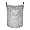 thumbnail image 6 of Lsque Silver Mosaic pattern Laundry Hamper Basket, Tall Woven Rope Hamper Basket for Clothes, Lightweight Storage Basket, Collapsible Waterproof-Medium, 6 of 8