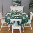 thumbnail image 2 of Green Princess Castle Pattern Round Tablecloth 60"x60",Wrinkle Wipeable Table Cloth for Kitchen Dining Room Picnic Patio Party, 2 of 6