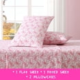 thumbnail image 3 of Betsey Johnson Ballet Bows Petal Pink Queen Sheet Set, Soft Easy-Care Bedding, Machine Washable, 3 of 8
