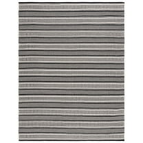SAFAVIEH Montauk Elizabeth Striped Cotton Area Rug, Black/Ivory, 8' x 10'