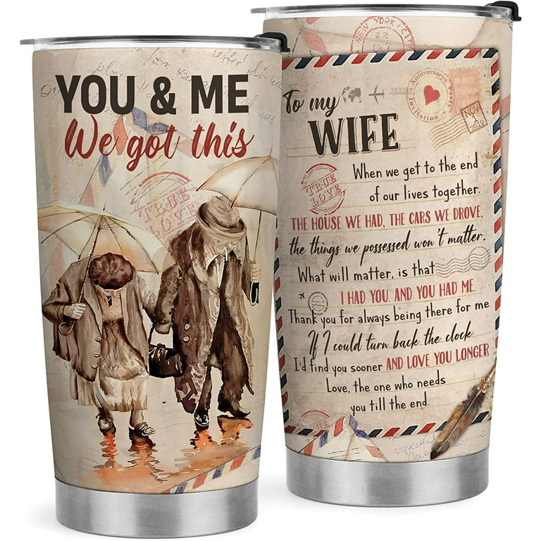 Gifts for Wife - Wife Gifts from Husband - I Love You Gifts for Her for  Anniversary, Birthday Gifts for Wife, Wife Christmas Gift Ideas - Wife  Airmail 20oz Stainless Steel Tumbler 