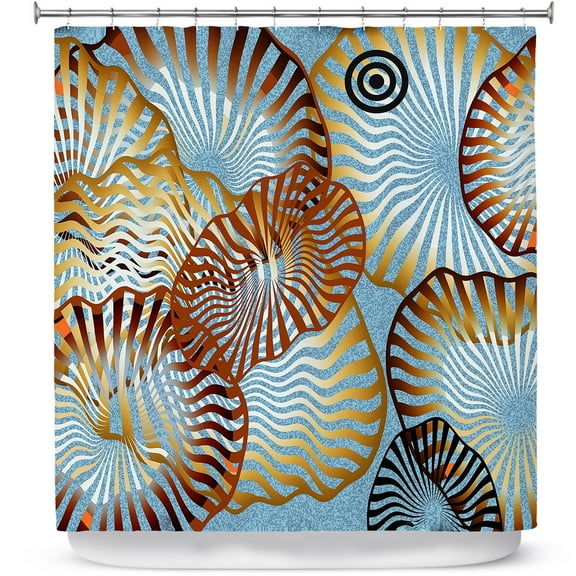 Shower Curtains 70" x 93" from DiaNoche Designs by Ruth Palmer - Swirling Blue