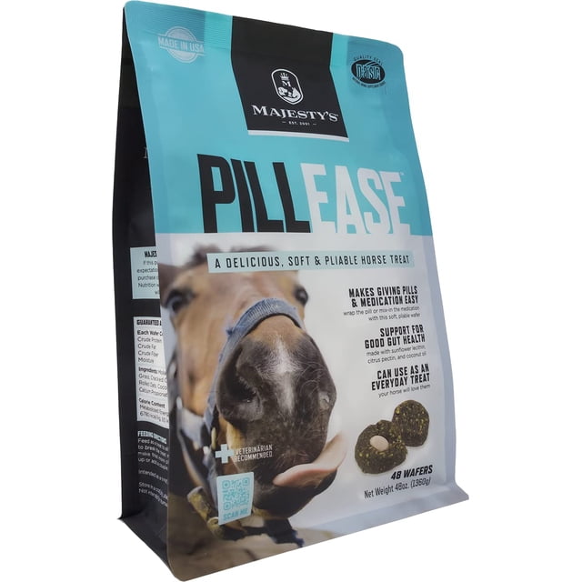 Envoltura de aceite plegable Horse Treats Majesty's Pillease, 48 obleas