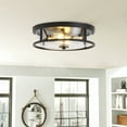 thumbnail image 3 of Aiwen Gold Flush Mount Ceiling Lamp 2-Light Modern Ceiling Light Fixture for Bedroom Kitchen Hallway, 3 of 9