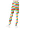 thumbnail image 5 of HDE Girl's Leggings Holiday Stretchy Full Ankle Length Striped Tights Bright Rainbow Stripes - M, 5 of 6