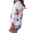 thumbnail image 5 of Nlife Women Long Sleeve Tie Dyed Printed Hooded Pullover Tops, 5 of 7