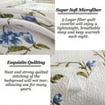 thumbnail image 5 of Floral Quilt Set - Lightweight Soft White Floral Bedspread for Farmhouse Bedroom Decor – Includes Quilt and Shams (Queen), 5 of 8