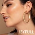 thumbnail image 4 of Pendientes de aro Jeyfull Gold, hipoalergénicos, gruesos, para mujer, 4 of 7