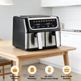 thumbnail image 5 of 2 Basket Dual Zone Air Fryer with Ceramic Crisper Plate, 9.5 QT, 80–450 ° F, Touch Control, Black, 5 of 7