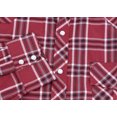 thumbnail image 3 of Men’s Western Pearl Snap Button Down Casual Long Sleeve Plaid Cowboy Shirt (#8 Red/White, 3XL), 3 of 3