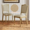 thumbnail image 7 of Set of 2 Dining Chairs with Upholstered Back & Seat, Farmhouse Kitchen Chair with Solid Wood Legs for Dining Room, Oak, 7 of 7