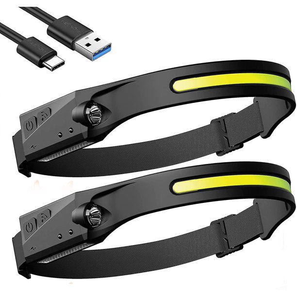 Linterna frontal recargable potente, linterna frontal LED impermeable Ipx4