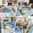 thumbnail image 5 of Blue Coastal Starfish Area Rugs 5'x7', Small Throw Rugs for Laundry Room Playroom, Vintage Wooden Nautical Coral Summer Indoor Outdoor Rug Non-Slip Low Pile Carpet Runner Reversible Floor Mats, 5 of 8