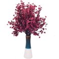 thumbnail image 2 of Morttic Babys Breath Fabric Cloth Artificial Flowers 6 pcs Fake Silk Plants Decor Wedding Party Decoration Bouquets Real Touch DIY Home Garden (Wine Red-6pcs), 2 of 13