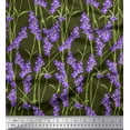 thumbnail image 1 of Soimoi Rayon Fabric Leaves & Lavender Shirting Printed Fabric 1 Yard 56 Inch Wide, 1 of 1