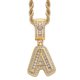 thumbnail image 1 of Collar con colgante de circonita, colgante de letra inglesa de circonita, collar de cobre con circonita, collar con letras de circonita, resistente y duradero, 1 of 9