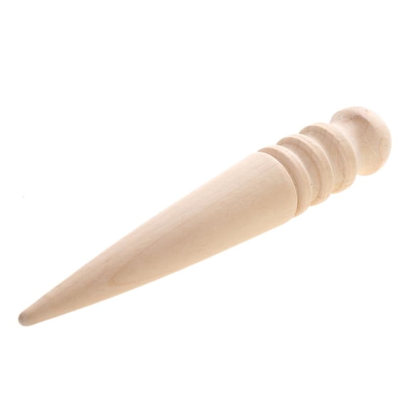 Wooden Leather Edge Slicker Round Burnisher For Leathercrafts DIY Hand Tool