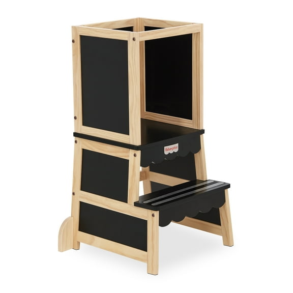 Fisher Price by Dream On Me Wonderstep Step Stool, Matte Black & Vintage White Oak