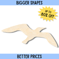thumbnail image 2 of Bigger Better | Unfinished Wood Seagull Shape | DIY Craft Cutout | 36" / 1/4", 2 of 2