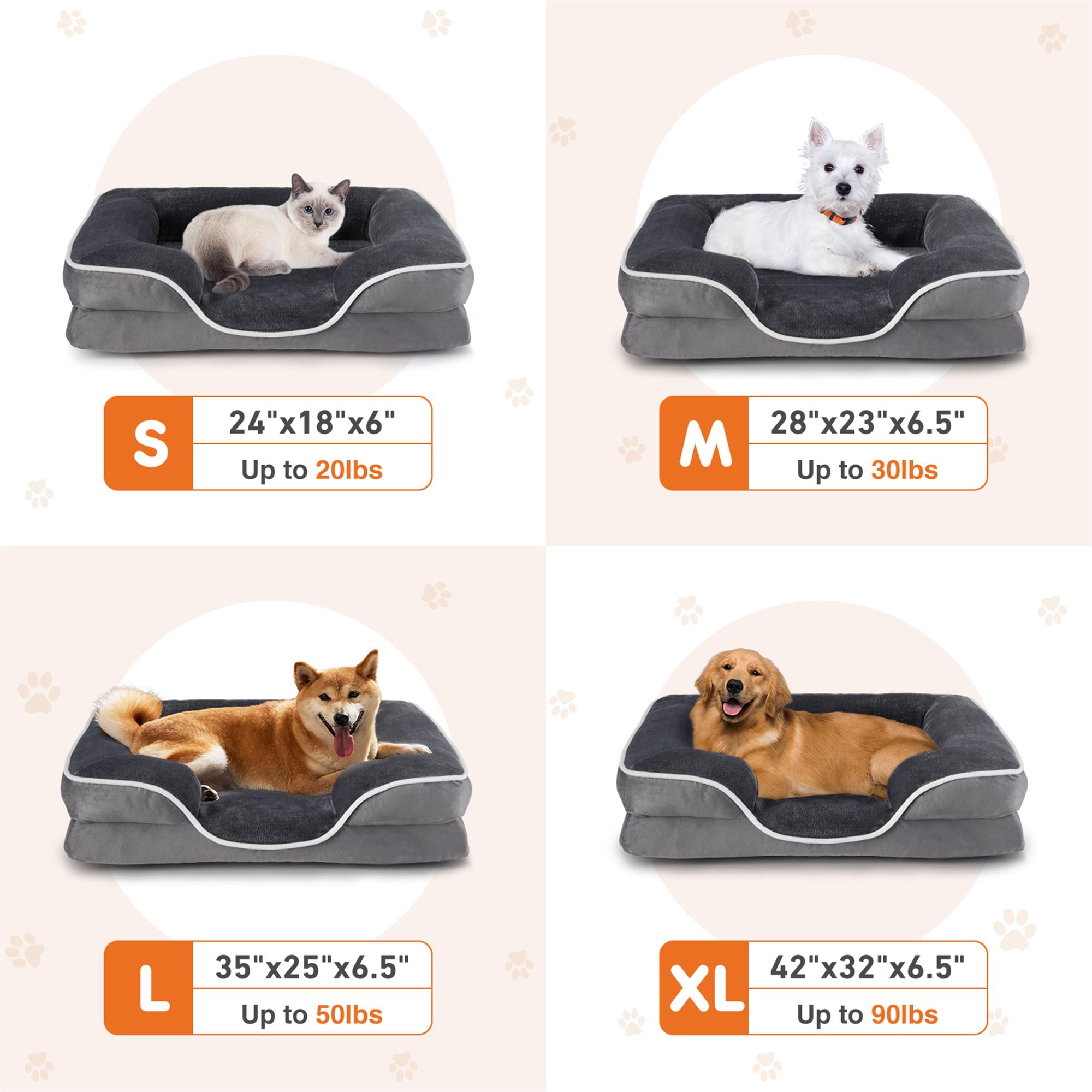 Kadyn 28"x23" Orthopedic Dog Bed for Small Dogs and Cats, Waterproof Dog Sofa Beds, Supportive Foam Pet Couch Bed with Removable Washable Cover, Gray Kadyn 28"x23" Orthopedic Dog Bed for Small Dogs and Cats, Waterproof Dog Sofa Beds, Supportive Foam Pet Couch Bed with Removable Washable Cover, Gray