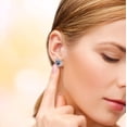 thumbnail image 6 of HANXIULIN Women'S Girl Peach Heart Earrings Studs Zircon Heart Shaped Earrings Jewelry Gift, 6 of 7