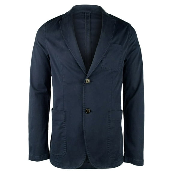 Mens Garment Dyed Two Button Blazer Jacket midnight 40