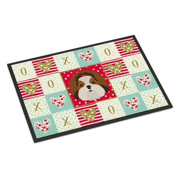 Carolines Treasures CK5206MAT Imperial Shih Tzu Love Door Mat Indoor Rug or Outdoor Welcome Mat 18x27 Doormat 27"L x
