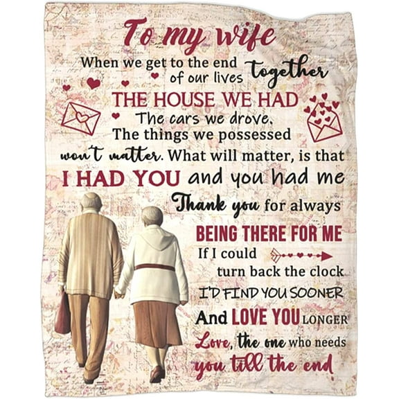 To My Wife Blanket from Husband Anniversary Birthday Wife Couples Newly Engaged, 30x40in Fleece Blanket