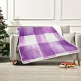 thumbnail image 7 of Yayeee Throw Blanket for Couch Soft Warm 50" x 60" Sofa Chair Bed Decoration, Purple and White Pattern, 7 of 7