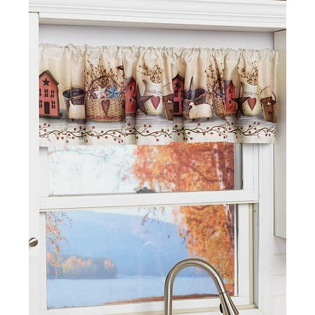 Primitive Country Kitchen Window Valance
