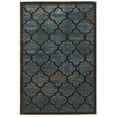 thumbnail image 1 of Linon Tapis en Polyester Tissé à la Machine Treillis Platine 2'x3' en Bleu, 1 of 3