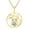 Simulated Aquamarine, variant on Round Cut Simulated Blue Sapphire Stone With White Diamond Owl Tree Of Life Pendant Necklace In 14K Yellow Gold Over Sterling Silver