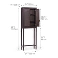thumbnail image 6 of Teamson Home Hatteras Modern Over Toilet Storage Cabinet with Rattan Doors & Shelves, Bathroom Organizer with Solid Wood, 6 of 13