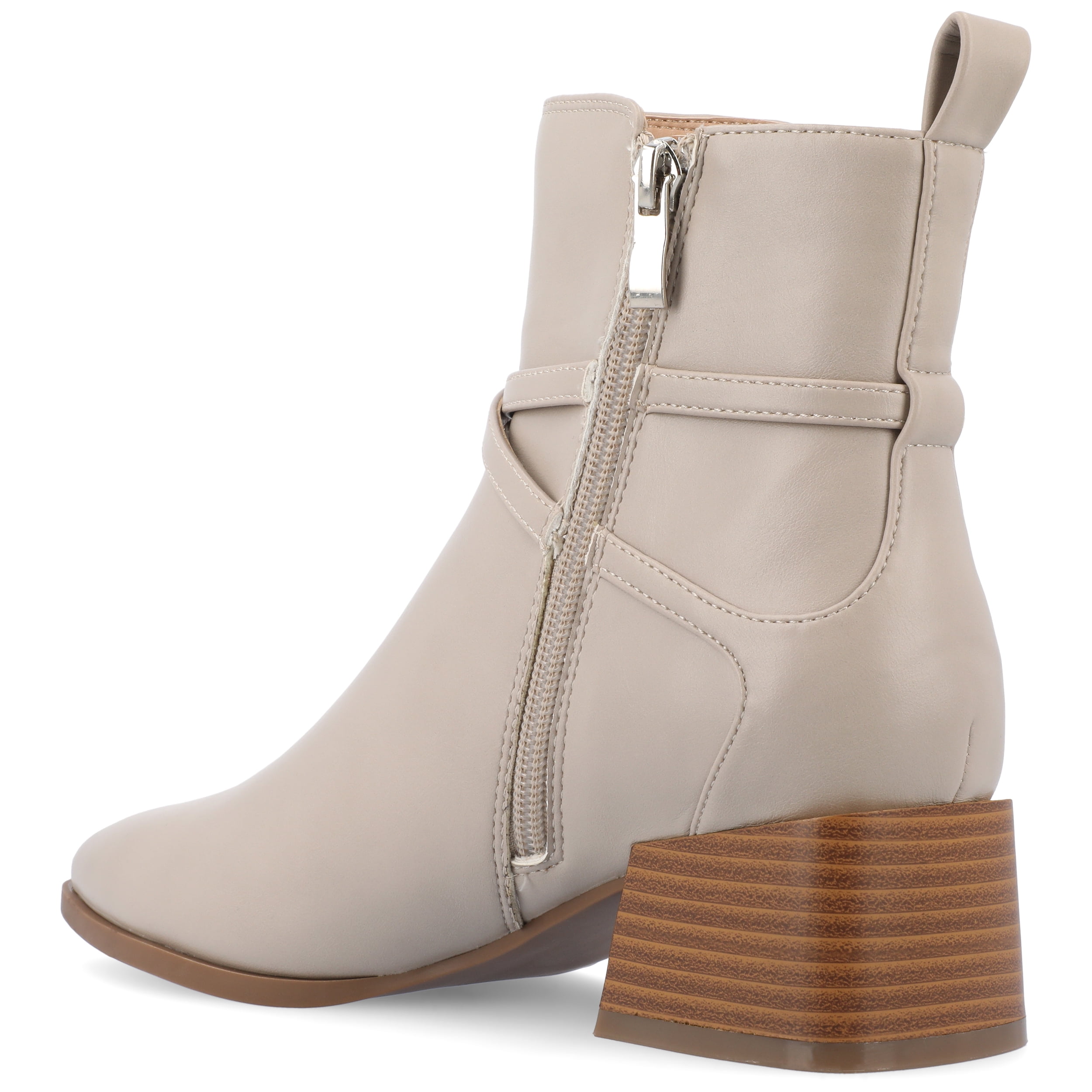 Journee Womens Estelle Stacked Heel Pointed Toe Booties, Widths Available