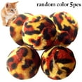 thumbnail image 2 of Cat Ball Plush Pom 5PCS Creative Leopard Print Cat Toy Ball Kitten Playing Toy, 2 of 10