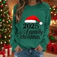 thumbnail image 2 of AINIYS Christmas Sweatshirt for Women Funny Holiday Merry Xmas Theme Graphic Pullover Crewneck Tops Fashion Lightweight Shirt Army Green Pullover for Women _g L, 2 of 4