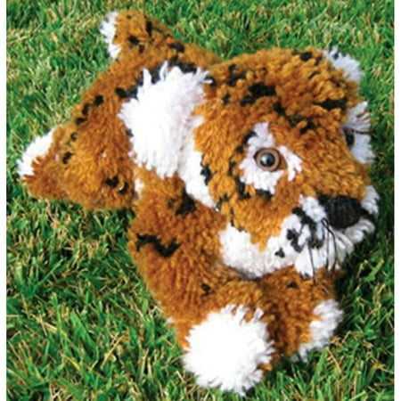 Huggables Tiger Stuffed Toy Latch Hook Kit-16" Long