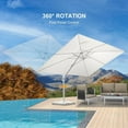 thumbnail image 6 of PURPLE LEAF 9' × 11.5' Patio Umbrella With Base White Cantilever Umbrella Square Outdoor Offset Umbrella Windproof with 360° Rotation for Garden Deck Pool, White, 6 of 11